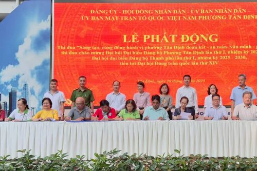 Phường Tân Định phát động thi đua xây dựng địa bàn đoàn kết, an toàn, văn minh, phát triển