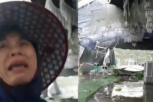 Nhìn bạt cưới bị xé nát, người phụ nữ Hà Nội khóc thành tiếng, dân mạng xót xa