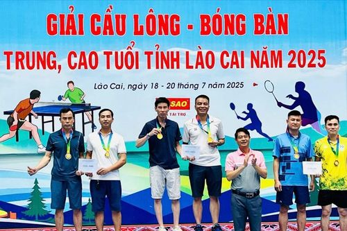 Bế mạc Giải Cầu lông - Bóng bàn trung cao tuổi tỉnh Lào Cai năm 2025