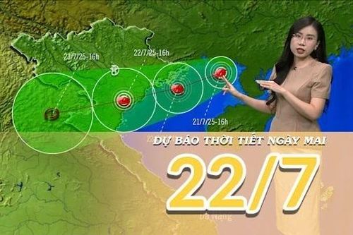 Dự báo thời tiết đêm nay và ngày mai 22/7/2025: Bão số 3 tiến vào vịnh Bắc Bộ
