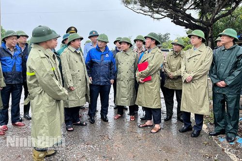 Đồng chí Quyền Bộ trưởng Nông nghiệp và Môi trường kiểm tra, chỉ đạo ứng phó bão số 3 tại tỉnh Ninh Bình