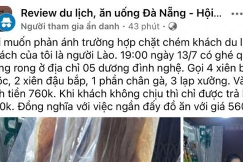 Xử phạt chủ quầy hàng rong tại Đà Nẵng 'chặt chém' du khách Lào