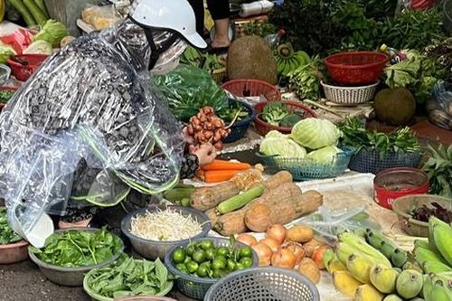 Người dân Hà Nội mua thực phẩm trước bão số 3