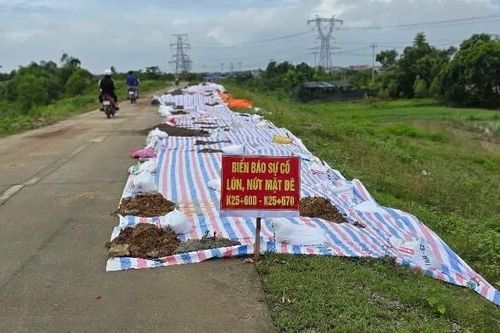 Một tuyến đê trọng yếu của Hà Nội bị sụt lún nghiêm trọng