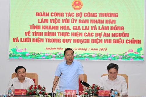 Thứ trưởng Bộ Công Thương làm việc với 3 tỉnh Khánh Hòa, Lâm Đồng, Gia Lai về phát triển điện lực