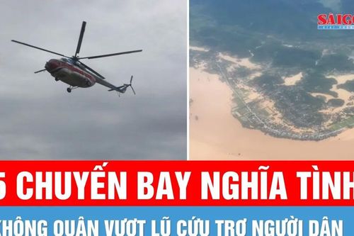 Không quân bay vào rốn lũ tiếp tế khẩn cấp cho vùng bị cô lập