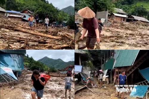 Nghệ An: Lực lượng '4 tại chỗ' nỗ lực giúp 15 bản của xã Mường Típ bị cô lập do lũ khắc phục đường sá đứt gãy, nhà cửa bị cuốn trôi