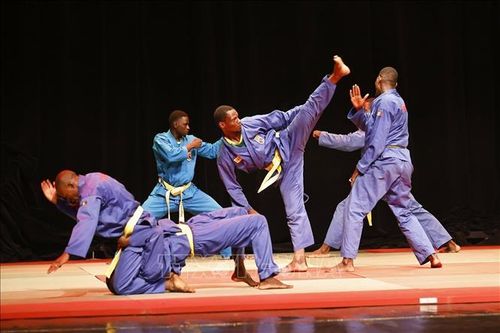 Chủ tịch Quốc hội xem trình diễn của các võ sinh Liên đoàn Vovinam Senegal