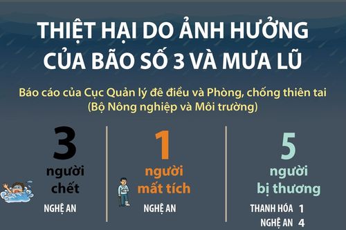 Thiệt hại do ảnh hưởng của bão số 3 và mưa lũ