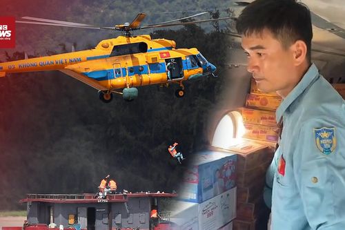 Bộ Quốc phòng điều trực thăng bay vào Nghệ An cứu trợ khẩn cấp