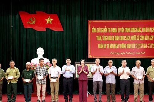 Phó Chủ tịch Quốc hội Nguyễn Thị Thanh thăm, tặng quà gia đình chính sách, người có công tại Ninh Bình