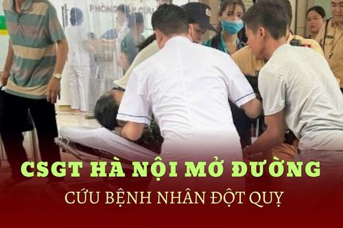 Bệnh nhân đột quỵ trở nặng giữa phố, CSGT mở đường như 'chạy đua với tử thần'