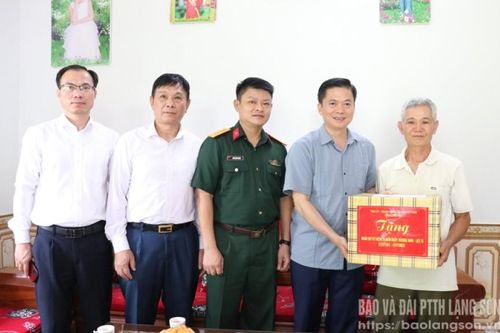 Đoàn công tác của tỉnh thăm, tặng quà gia đình chính sách, người có công tại xã Vũ Lễ