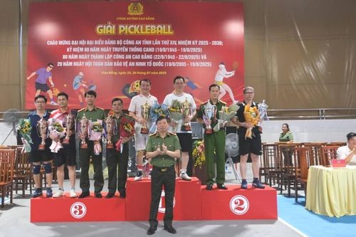 Giải Pickleball chào mừng Đại hội đại biểu Đảng bộ Công an tỉnh lần thứ XIV, nhiệm kỳ 2025 - 2030