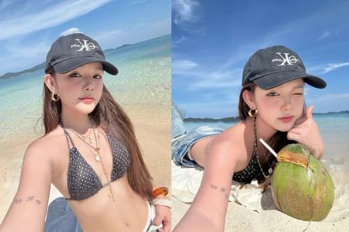 'Hot girl có gương mặt em bé' style đi biển nửa kín nửa hở cuốn hút