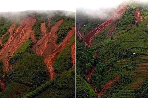 Cảnh tượng đáng sợ xuất hiện trên những quả đồi sau mưa lũ