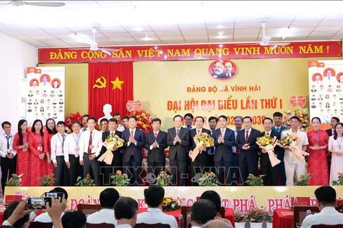 Đồng chí Trần Lưu Quang dự Đại hội đại biểu Đảng bộ xã Vĩnh Hải lần thứ I, nhiệm kỳ 2025 -2030