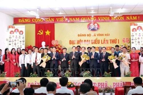 Đồng chí Trần Lưu Quang dự Đại hội đại biểu Đảng bộ xã Vĩnh Hải, tỉnh Khánh Hòa