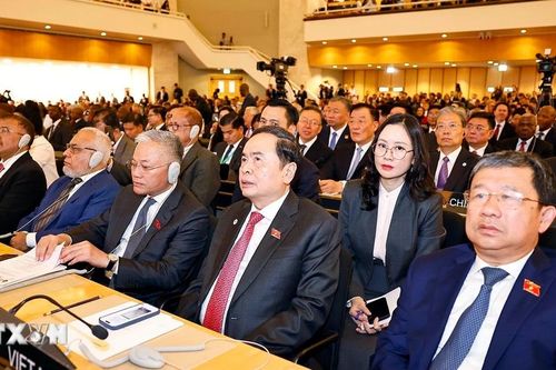 Lễ đón các trưởng đoàn dự Hội nghị các Chủ tịch Quốc hội Thế giới