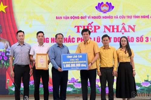 Lào Cai ủng hộ 5 tỷ đồng giúp Nghệ An khắc phục hậu quả bão số 3
