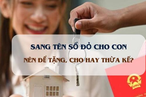 Sang tên Sổ đỏ cho con: Nên tặng cho hay thừa kế?