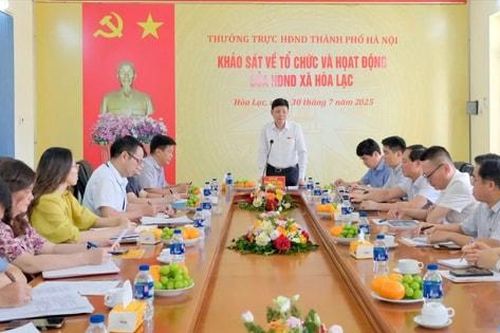 Thường trực HĐND thành phố khảo sát hoạt động HĐND xã Hòa Lạc