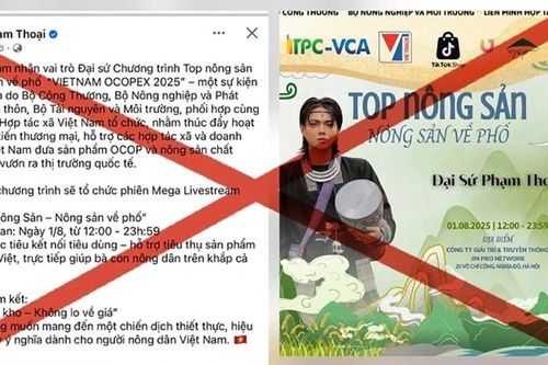 Thông tin Phạm Thoại làm đại sứ VIETNAM OCOPEX 2025 là sai sự thật