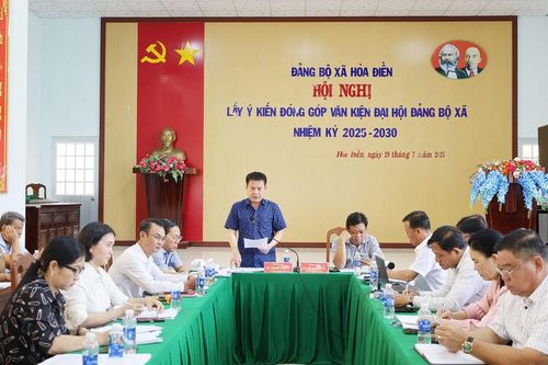 Lấy ý kiến đóng góp văn kiện Đại hội Đảng bộ xã Hòa Điền (tỉnh An Giang) lần thứ I