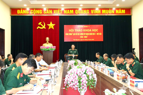 Hội thảo khoa học công trình 'Lịch sử lực lượng vũ trang Quân khu 1 - Việt Bắc (1945-2025)'