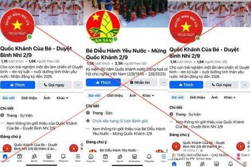 Cảnh báo lừa đảo qua các trang facebook 'Duyệt binh nhí mừng Quốc khánh 2-9'
