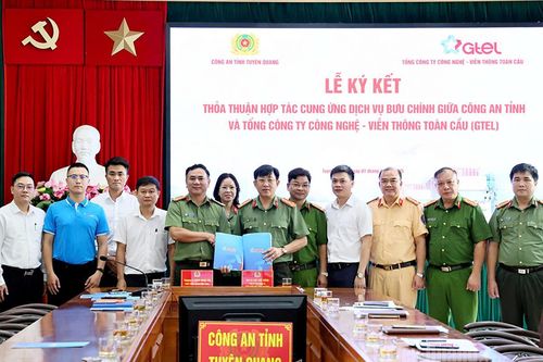 Công an tỉnh Tuyên Quang và Gtel ký kết thỏa thuận hợp tác cung ứng dịch vụ bưu chính
