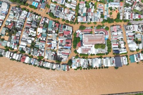 Hình ảnh xã Sông Mã, Sơn La ngập đục ngầu trong trận lũ lịch sử