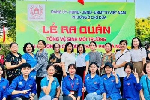 Các phường Đống Đa, Văn Miếu - Quốc Tử Giám, Ô Chợ Dừa ra quân duy trì vệ sinh môi trường