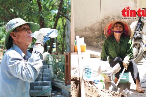 Người dân Hà Nội chật vật mưu sinh dưới nắng nóng 40 độ C