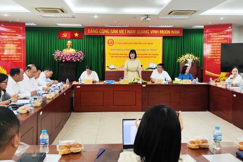 Đoàn công tác của Bộ Tư pháp làm việc với phường Tân Định, TP. HCM về lĩnh vực tư pháp