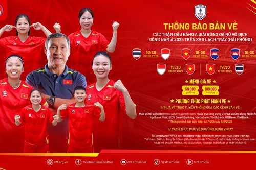 Vé xem tuyển Việt Nam vs Thái Lan AFF Cup nữ 2025 giá bao nhiêu?
