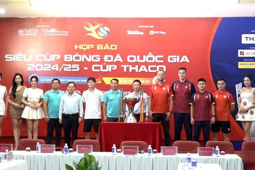 Toàn cảnh họp báo Siêu Cúp Bóng đá Quốc gia 2024/25 - Cúp THACO