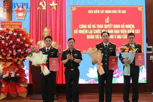 Công bố và trao quyết định bổ nhiệm và bổ nhiệm lại chức vụ Lãnh đạo VKSQS Quân khu 5 hai cấp