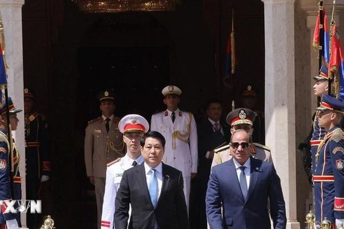 Lễ đón Chủ tịch nước Lương Cường thăm cấp Nhà nước Cộng hòa Arab Ai Cập