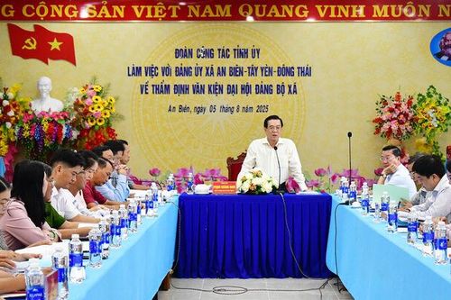 Trưởng ban Tổ chức Tỉnh ủy làm việc với các xã Đông Thái, Tây Yên và An Biên