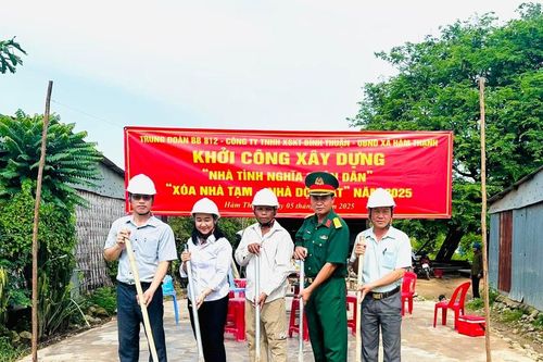 Khởi công xây dựng 'Nhà tình nghĩa Quân - Dân' ở Hàm Thạnh