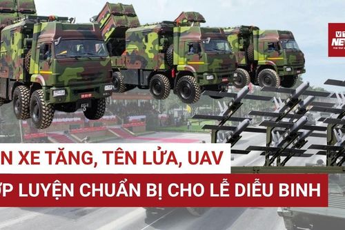 Choáng ngợp dàn xe tăng, tên lửa, UAV hợp luyện chuẩn bị lễ diễu binh 2/9