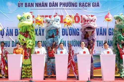 Phường Rạch Giá khởi công xây dựng đường Trần Văn Giàu