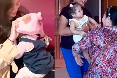 Thanh Trúc đưa con gái về thăm nhà chồng, ái nữ là 'bản sao' của bố được bà nội bế bồng không rời tay