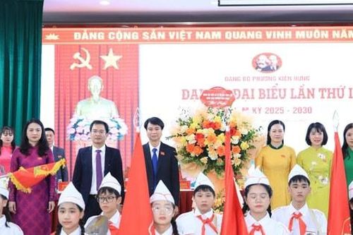 Phường Kiến Hưng chào mừng thành công Đại hội Đảng bộ phường