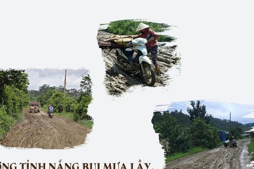 Lâm Đồng: Đường tỉnh nắng bụi mưa lầy, dân xã chật vật đi lại
