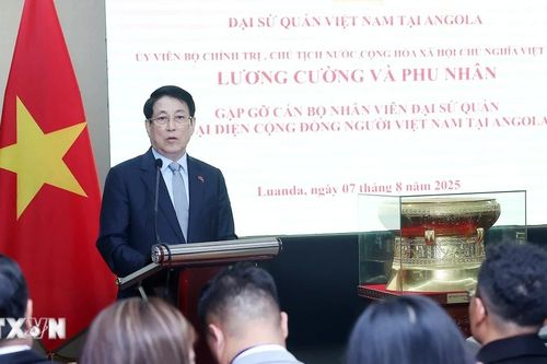 Chủ tịch nước gặp gỡ cán bộ, nhân viên Đại sứ quán và người Việt Nam tại Angola