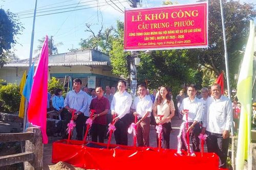 Xã Cù Lao Giêng khởi công xây dựng cầu từ nguồn xã hội hóa