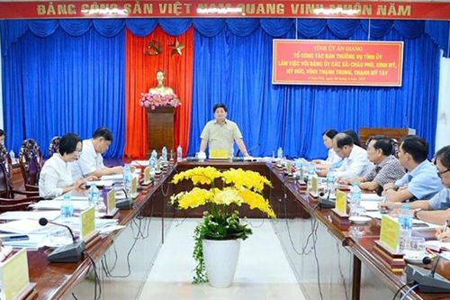 Trưởng ban Tuyên giáo và Dân vận Tỉnh ủy An Giang Tống Phước Trường làm việc với 5 xã về công tác chuẩn bị đại hội
