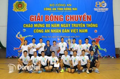 Đội Liên quân Phú Riềng vô địch Giải bóng chuyền nam Công an tỉnh Đồng Nai